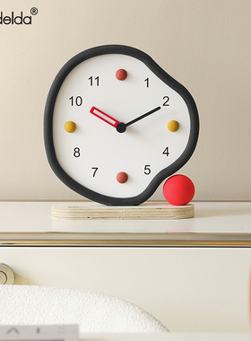Mandelda家居卧室座钟奶油风装饰品客厅玄关办公桌面轻奢摆件