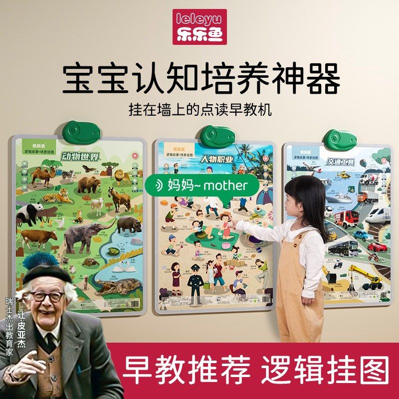 宝宝有声早教挂图婴幼儿童认知发声墙贴点读机益智启蒙学习0-3岁