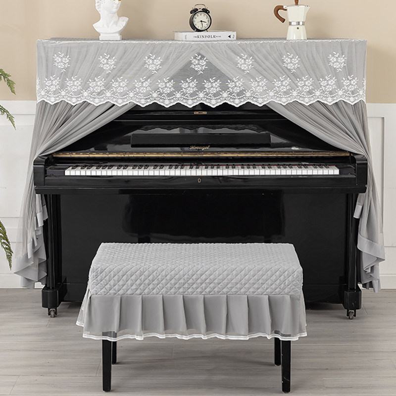 时尚简约现代钢琴罩布艺蕾丝钢琴防尘罩套琴凳套子弹琴全罩包盖布