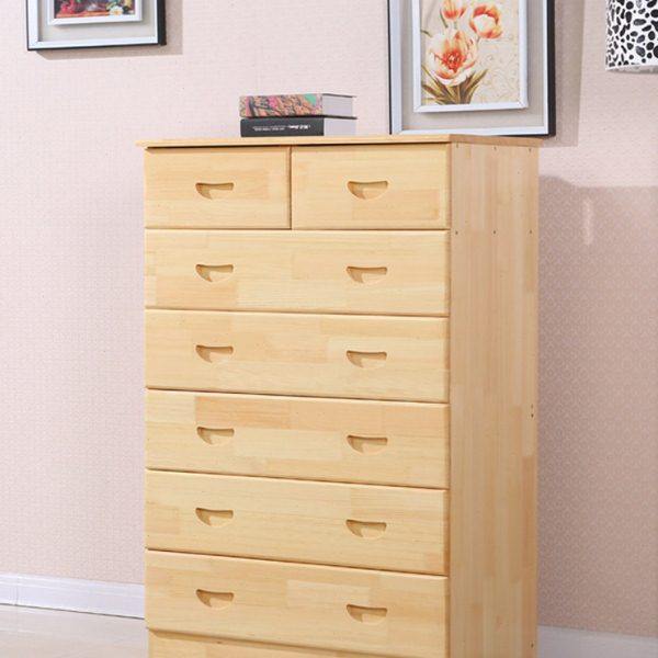 现货实木松木五斗柜五斗橱储物抽屉收纳柜五六七实木现代简约78CM