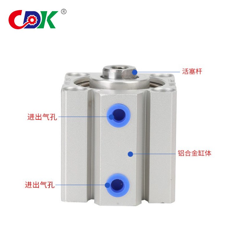 SDA薄型亚德客气缸SDA40铝合金薄型气缸可调行程气动元件
