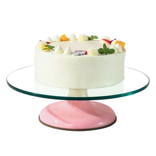 蛋糕玻璃转盘做生日裱花转台旋转抹面裱花台家用商用烘焙工具套装