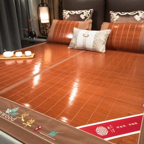 CB#新款艾草碳化席凉竹席夏季1.5m1.8m席子家用双人凉席单席子