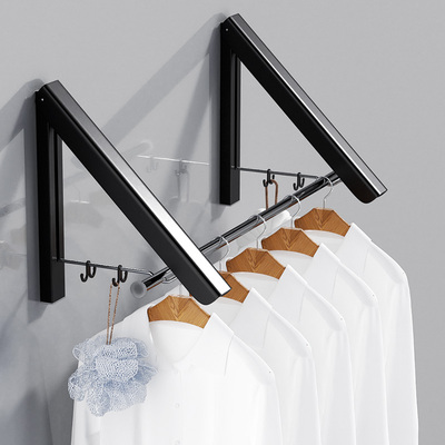 隐形晾衣架免打孔小户型壁挂式家用室G内飘窗窗户阳台折叠晾衣神