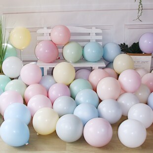 10寸加厚双层玛卡龙气球t学校幼儿园糖果色系套球生日派对布置毕