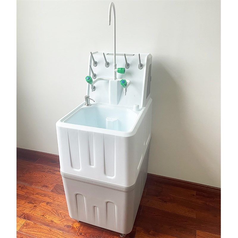 实验室注塑实验台防腐蚀PP水槽台带万向轮 可移动洗手池试验桌柜