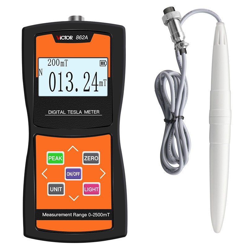 胜利VC862A/862B/862C数显高斯计高精度磁场磁强测量特斯拉测磁仪