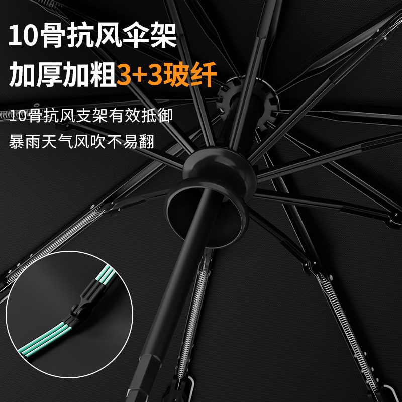 赛博全自动折叠雨伞暴雨男士大号加固加厚抗风晴雨两用女太阳伞