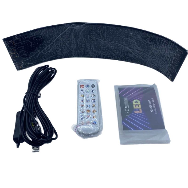 带灯屏声控diy车窗套装遥控声控带汽车软车用氛N围12vapp编程 灯