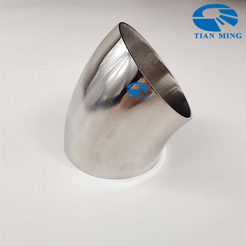 304/316L卫生级45度焊接弯头对焊弯管抛光扶手弯管冲压管件不锈钢