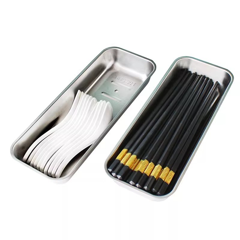 304不锈钢筷子盒消毒柜内置勺子收纳盒无盖幼儿园筷子笼食堂筷架