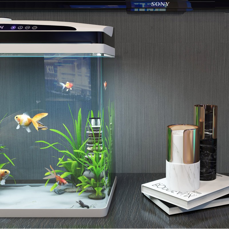 新款恒温小型鱼缸小鱼缸客厅生态自循环金鱼缸玻璃网红智能水族箱