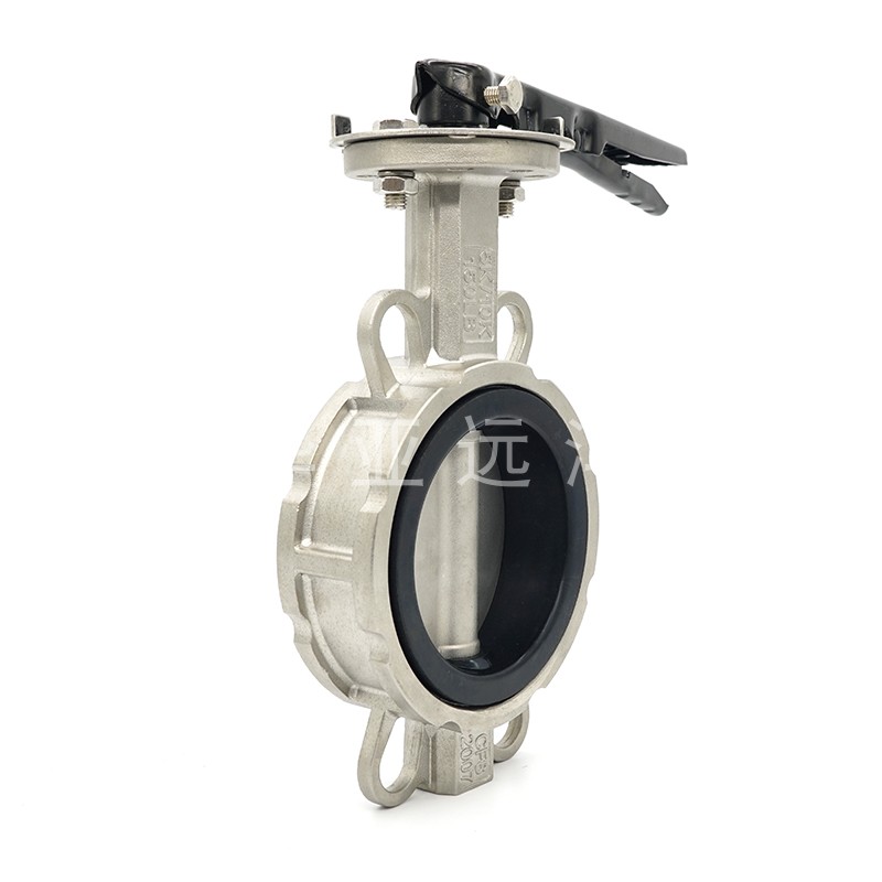 不锈钢304316软密封对夹手柄蝶阀D71X-16PR钛板脱硫水工业DN80100