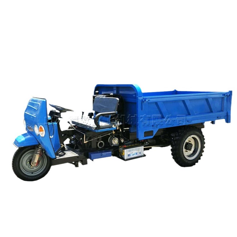 工程沙土运输三轮车 农用柴油装载自卸车 中置涡轮方向机翻斗车
