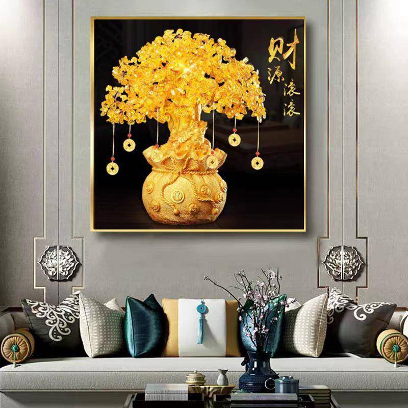 十字绣2025新款线绣发财摇钱树大气财源滚滚客厅家用自己手工刺绣
