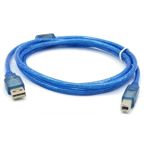 透明蓝USB2.0A公转B公方口头USB打印机线数据连接线1.5/3/5/10米