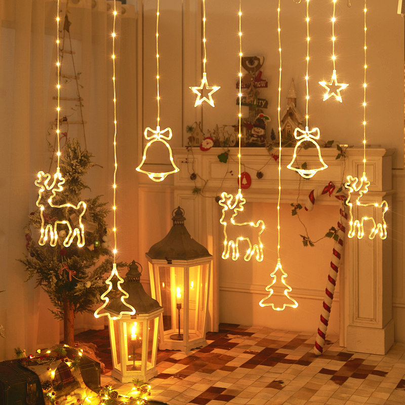 led星星灯低压窗帘灯装饰品房间卧室橱窗布置彩灯防水闪灯串灯