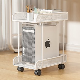 主机托架台式 主机箱底座桌下双层电脑托盘挂架 机箱移动支架悬挂式