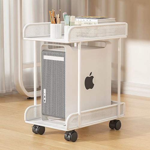 主机托架台式机箱移动支架悬挂式主机箱底座桌下双层电脑托盘挂架