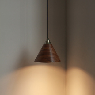 升降极简小吊灯卧室n牀头灯伸缩拉伸灯暖光黑胡桃木长线可调节灯