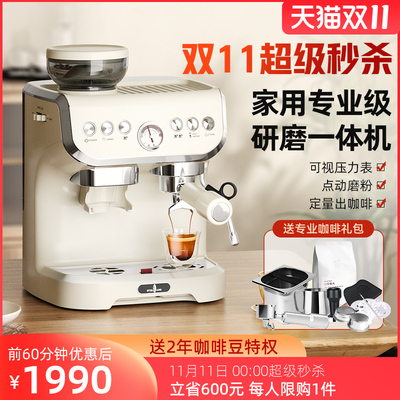 Stelang雪特朗 意式全半自动咖啡机家用小N型奶泡机研磨一体半商