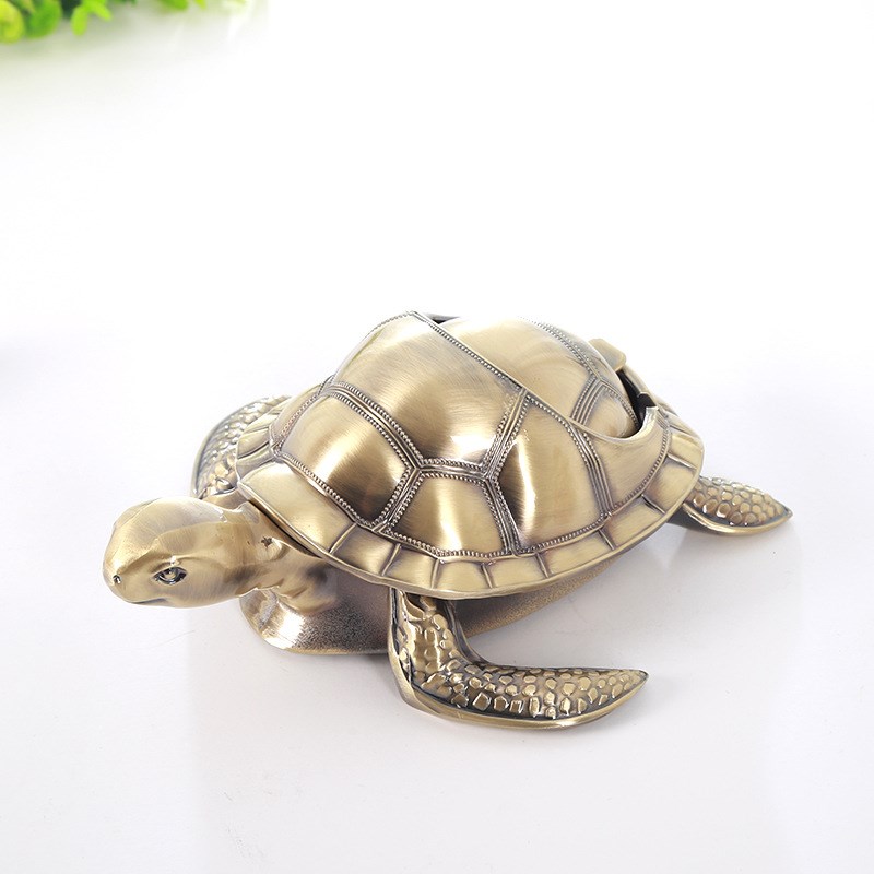 2020新款乌龟造型烟灰缸创意复古档金属防摔多功能实用茶几烟灰缸