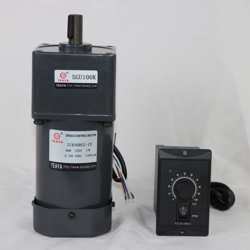 交直流减速机直角减速比25精密静音5GU100K机械设备用调速电动机