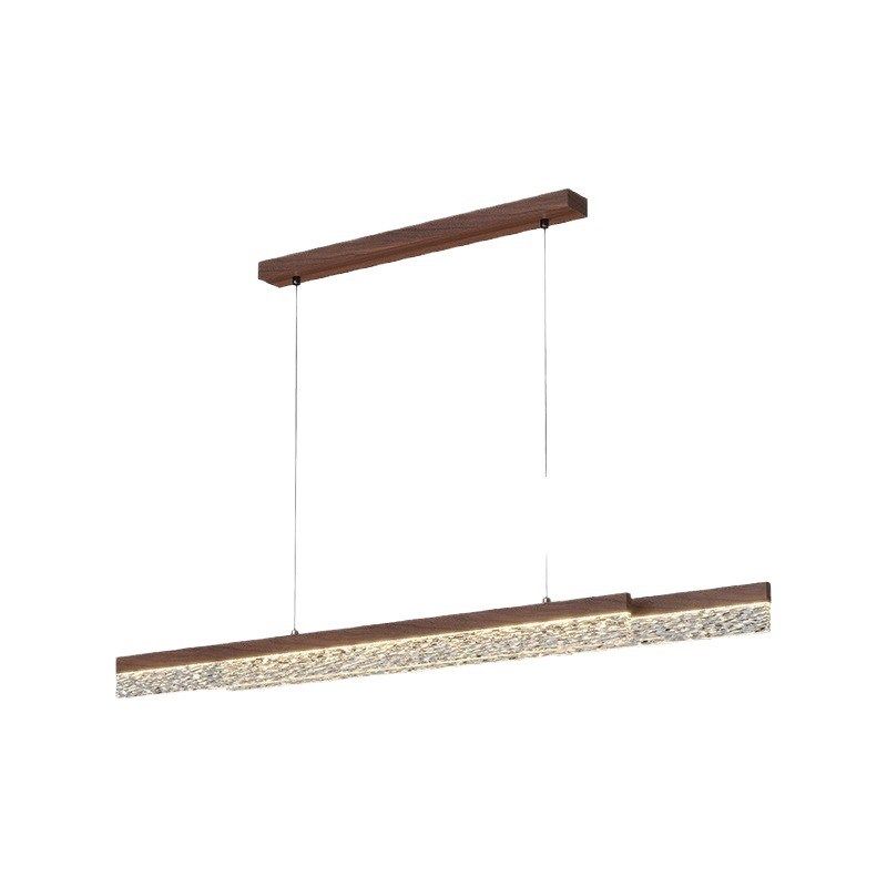 餐厅灯吊灯中古风胡桃色一字长条餐桌灯意式极简冰裂纹护眼吧台灯,家装灯饰光源,客厅吊灯,淘宝优惠券,粉丝福利购,淘宝优惠卷