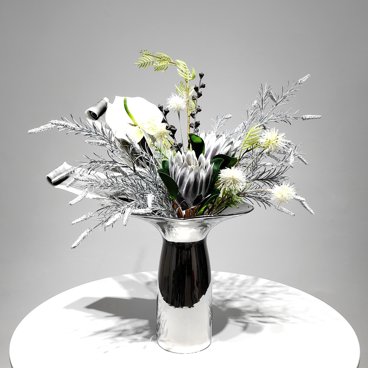 轻奢仿真花艺摆件家居客厅餐厅绢花束装饰酒店会议桌面摆花插花瓶