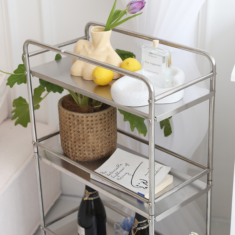 不锈钢厨房夹缝置物架落地多层超窄冰箱缝隙宽浴室收纳推车