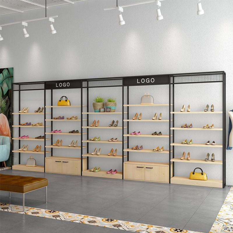 2021新款鞋店鞋架货架展示架落地式专卖店定做铁艺童装店橱窗鞋架
