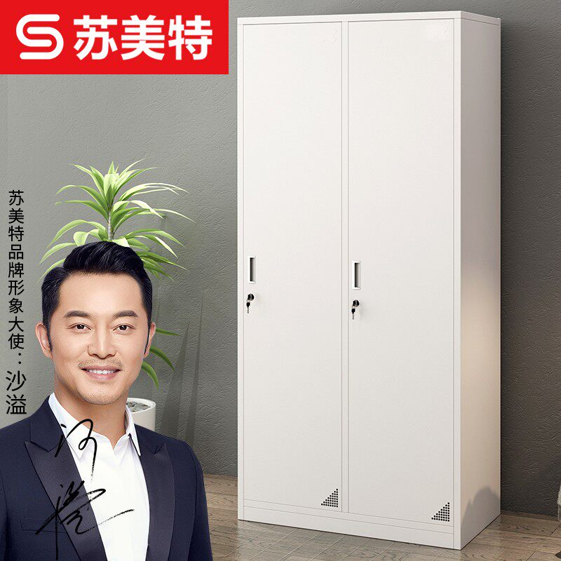 2门员工更衣柜换衣铁皮柜家用二门带锁挂衣柜宿舍储物柜收纳柜子