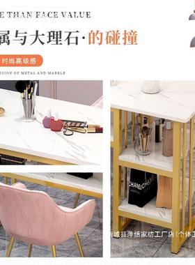 美容院美化甲台约双人美甲桌简椅子套装长VBM方妆形双层桌