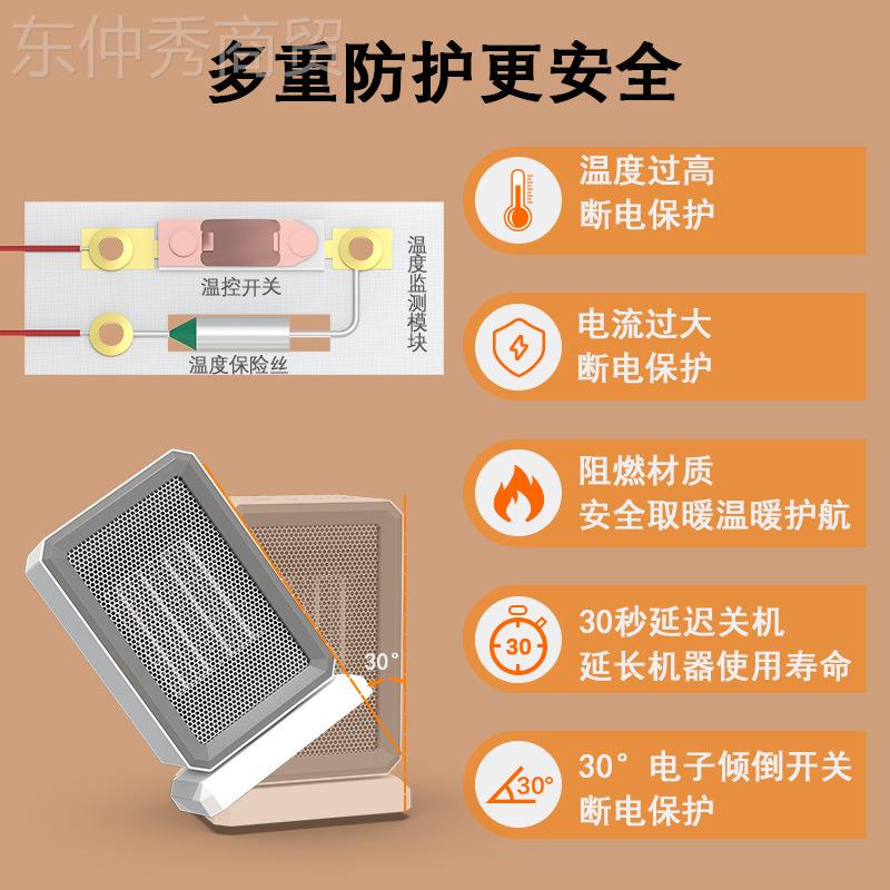 源厂家1500W静音头暖机家用LYU桌面小型取暖PT头C风摇电暖器