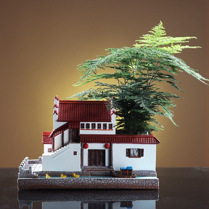 中式家居饰品桌面房子摆件江南水乡文竹盆景微缩玄关轻奢客厅新款,饰品/流行首饰/时尚饰品新,其他DIY饰品配件,淘宝优惠券,粉丝福利购,淘宝优惠卷