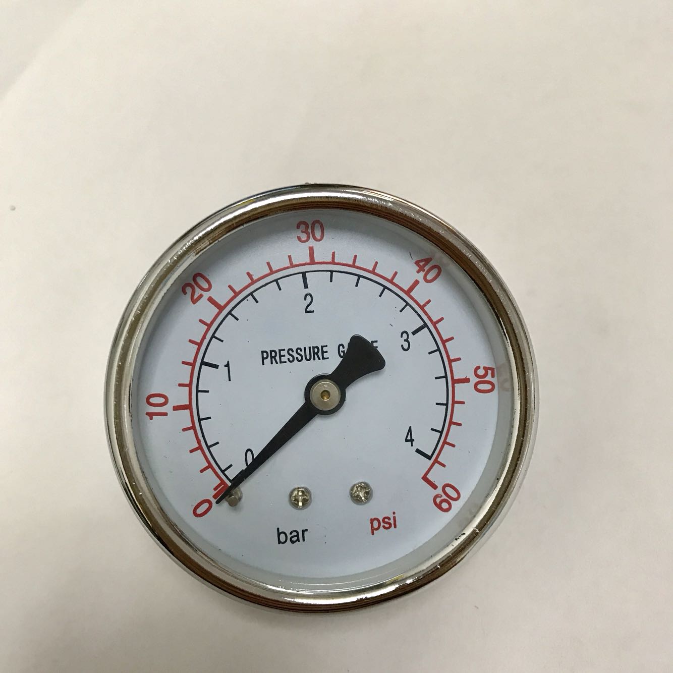 轴向压力表 y-60z 0-4bar 60psi 直径60mm 螺纹ZG1/4 英文 雷派