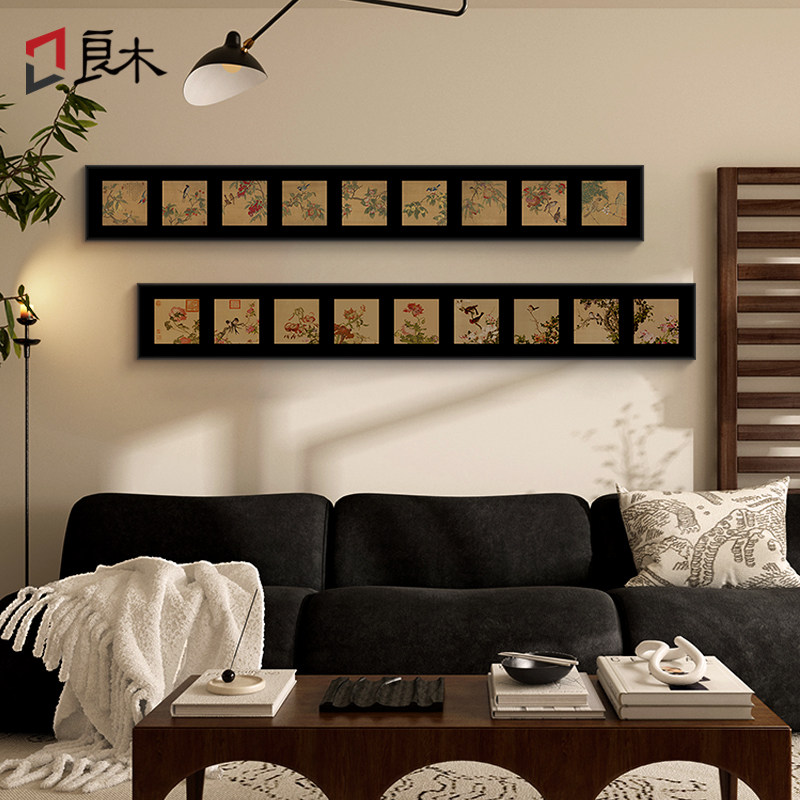 宋代美学客厅装饰画沙发茶室背景墙横挂画中壁画中古风墙画