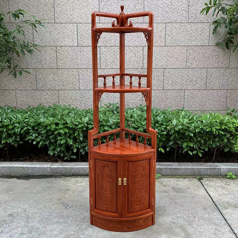 红木角餐边柜展示酒柜实木墙角柜柜刺猬紫檀木转角柜