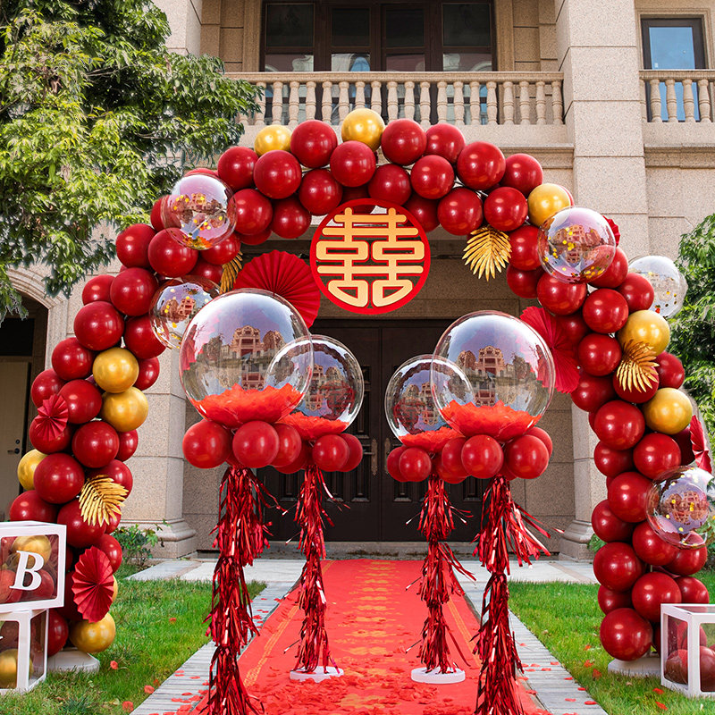 气球拱门支架结婚婚房布置装婚庆用品大全引订婚婚礼场景装饰