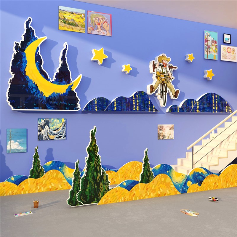 梵题环创美术教室装饰画室展布置材料幼儿园文化成品走廊