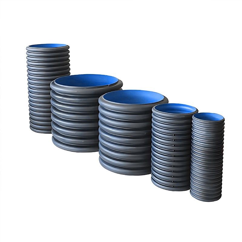 HDPE双壁波纹管 污水分流排水聚乙烯管市政dn300排水排污塑料管