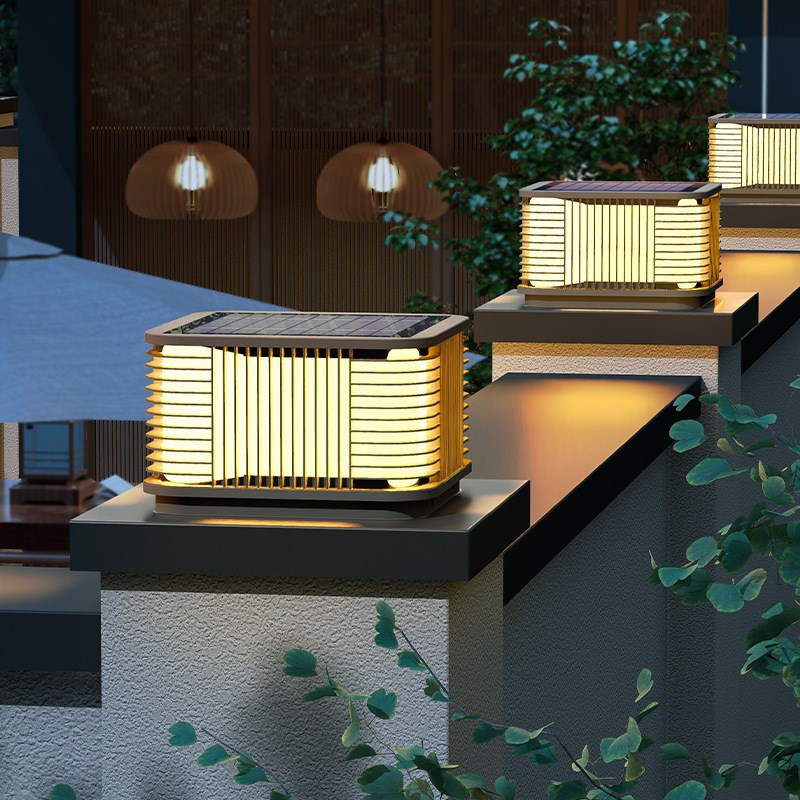 柱头灯太阳能围墙灯户外大门柱子灯庭院别墅门柱灯现代花园墙头灯