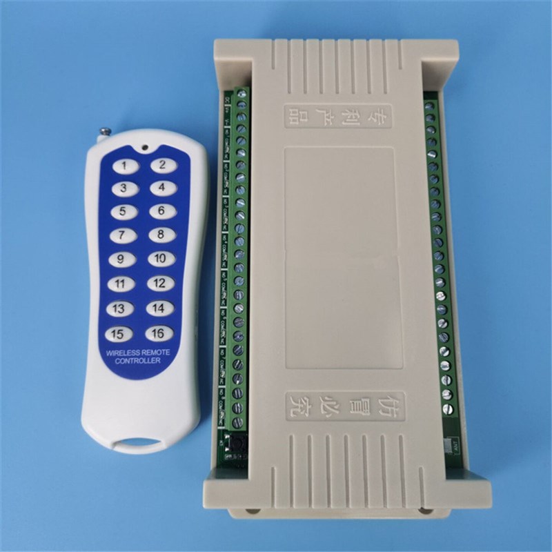 DC12V16路无线遥控开关多路灯具智能控制24V十六路继电器接收模块