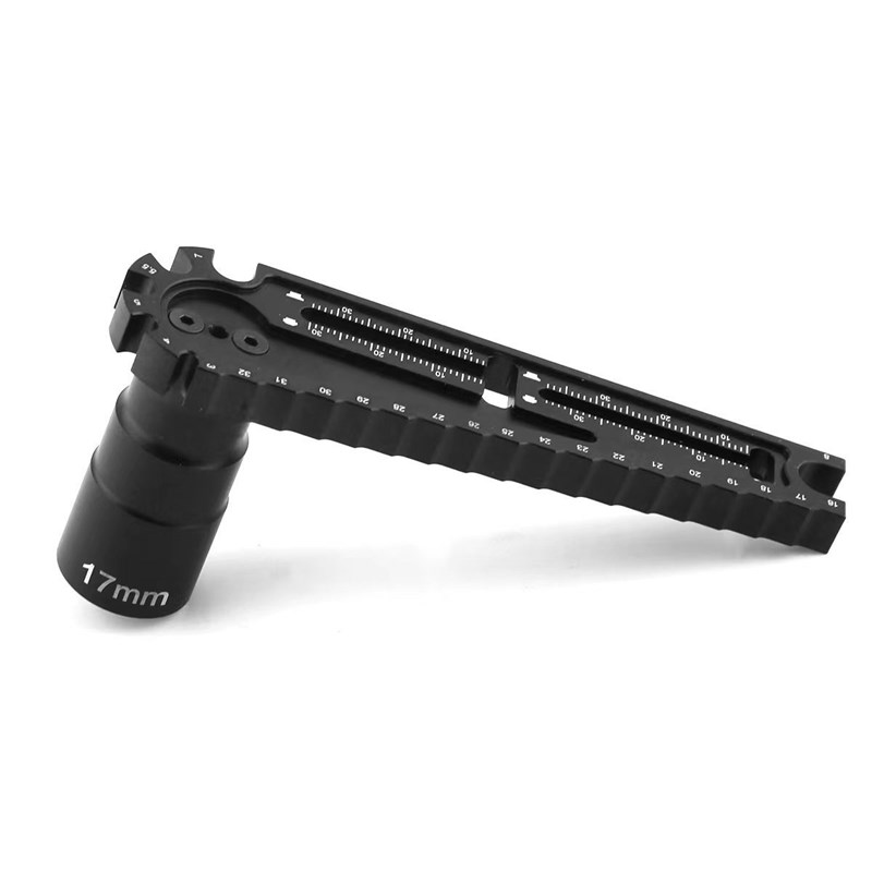 RC模型车多功能调车尺拉杆球头扳手轮胎拆卸螺丝测量17mm六角套筒