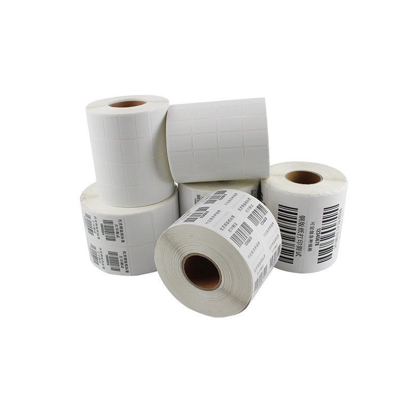 铜版不干胶条码标签纸  50*25*2排*5000张空白卷装铜板纸