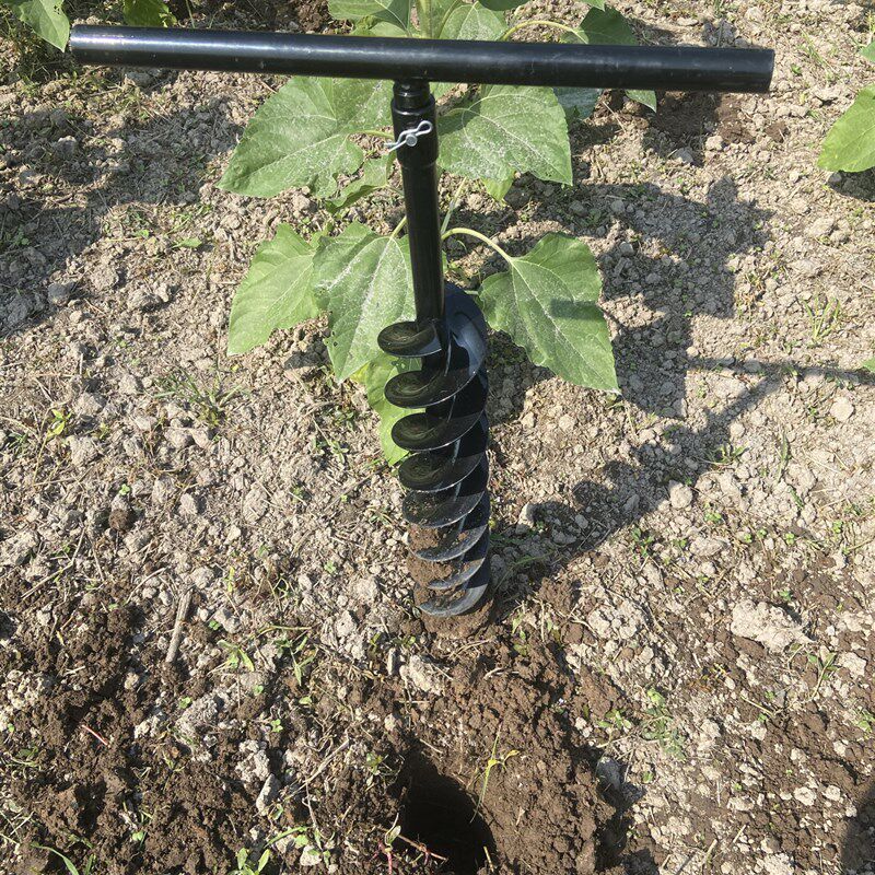 地钻钻头手动手柄人m工挖坑神器手动钻孔器开孔打桩手动螺旋地钻