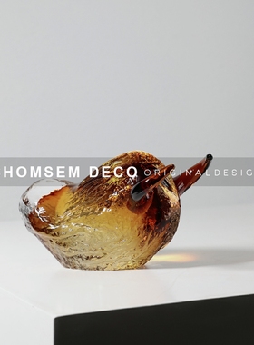 抽象玻璃牛摆件现代家居软装饰样板间G客厅书房博古架轻奢艺术摆