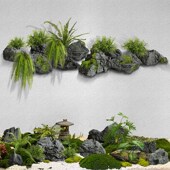 饰道具 墙贴景观陈设橱窗装 仿真石头园林庭院墙壁造景装 饰室内软装