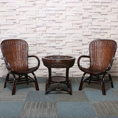 亚发家居藤椅茶几三件套单人靠背椅藤编休闲椅阳台桌椅组合腾椅子