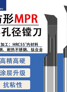 小径内孔黑色涂层不锈钢专用MPR成型仿形整体合金微小耐磨镗孔刀